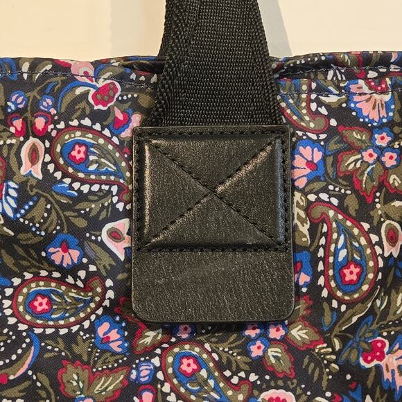 Marc Jacobs Garden Paisley Snap Top Lightweight Nylon Tote Bag Black Trim - Picture 8 of 10